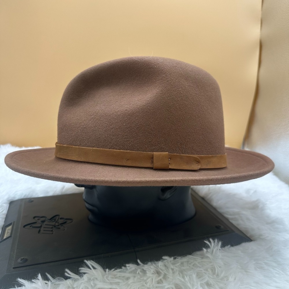 Vintage Dorfman Pacific Brown Wool Felt Western Cowboy Hat USA XL Leather Band